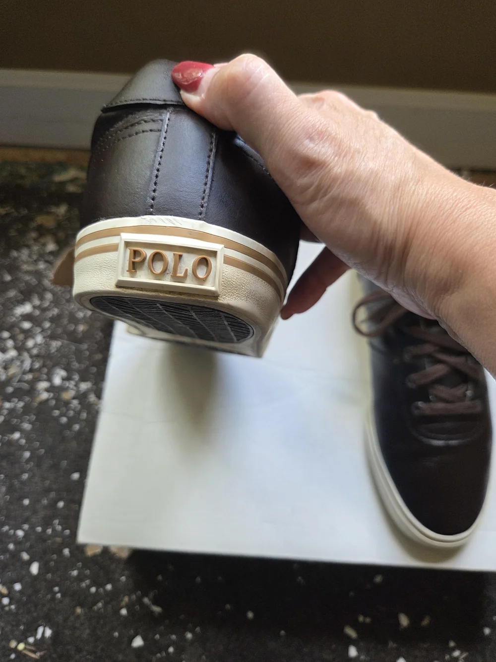 Polo by Ralph Lauren Brown Leather Sneakers with White Soles